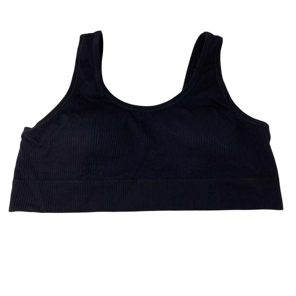Torrid Curve Wireless Bralette Womens Size 3X Black Ribbed Knit - Picture 1 of 4